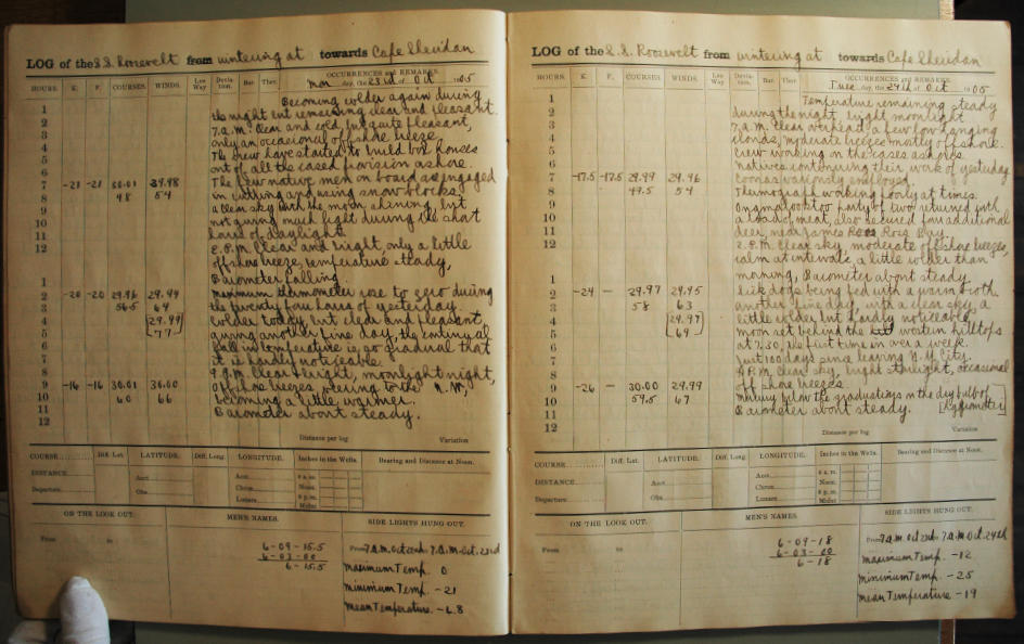 Ross Marvin's Roosevelt ship log 