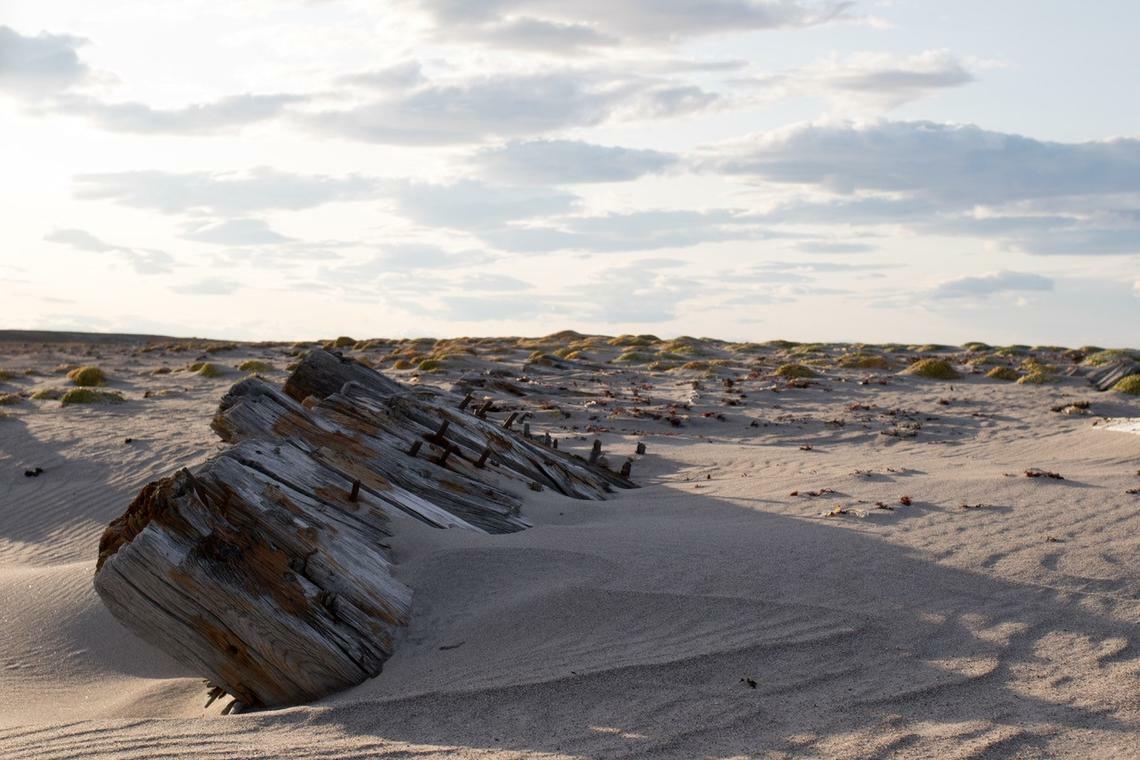 Wreckage on the beach