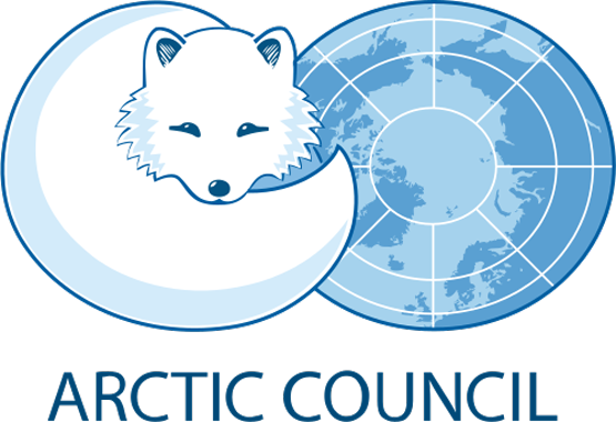 Arctic Council logo showing an Arctic fox with a map of the Arctic