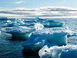 Sea ice floating off the coast of Ellesmere Island