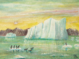 Painting by J. Dewey Soper, titled "A Huge Iceberg Lying at the Entrance of Cumberland Sound, 1923"
