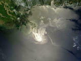 Aerial image of a the Deepwater Horizon oil spill 